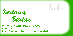 kadosa budai business card